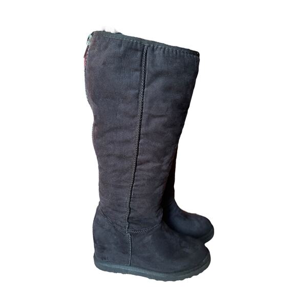 Madden Girl Swishin hidden wedge Black boots full back exposed zipper size 6.5 - Picture 16 of 16